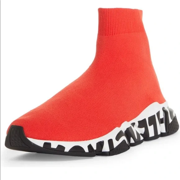 Balenciaga Speed LT Graffiti Knit Sneaker size 12 US 45 EU, NEW - Picture 1 of 17